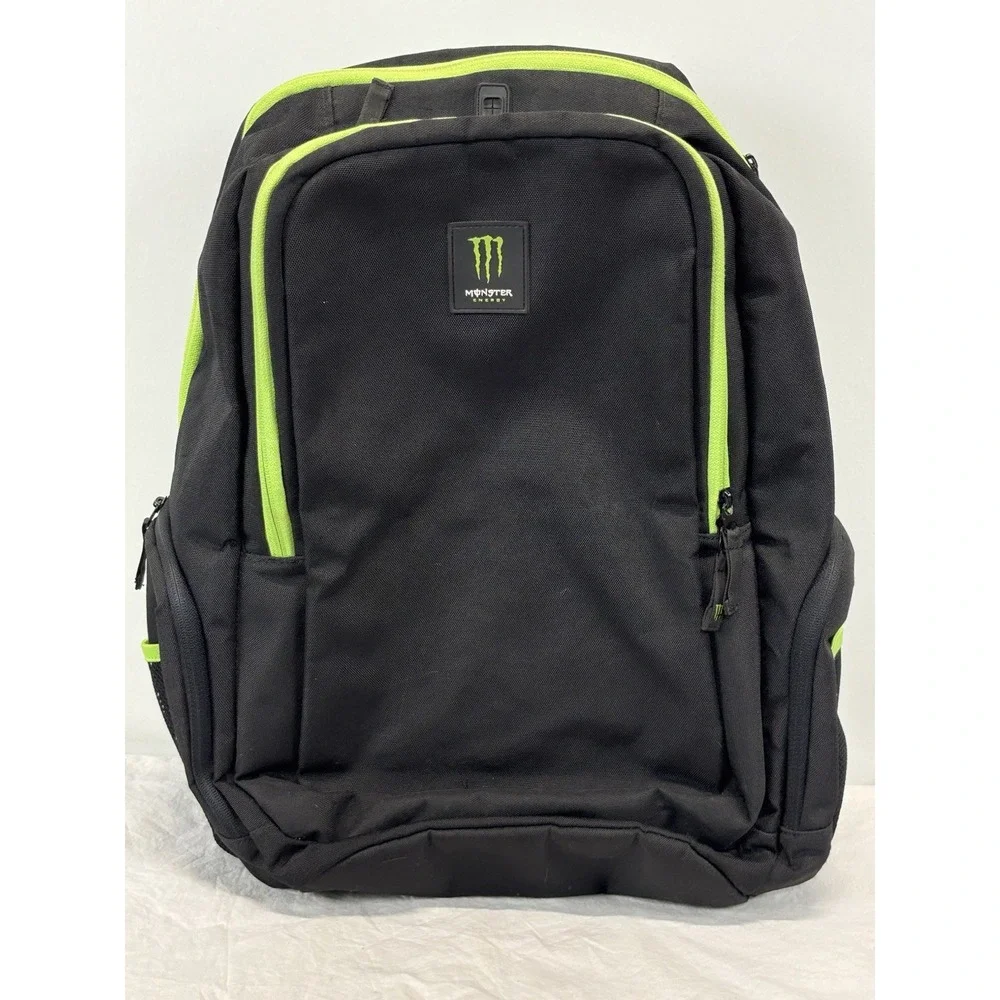 Official Monster Energy Black Promo Padded Backpack with Zippers Pockets Laptop